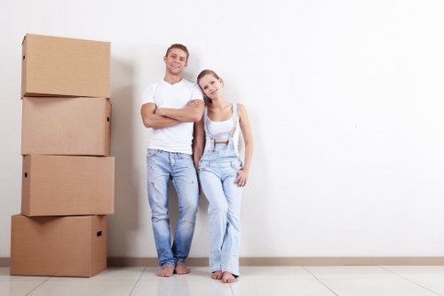 Removal team preparing safely for a house move