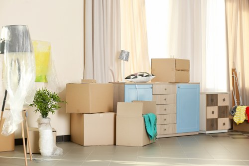 Packed boxes and labelled rooms ready for an organised move in Clapham