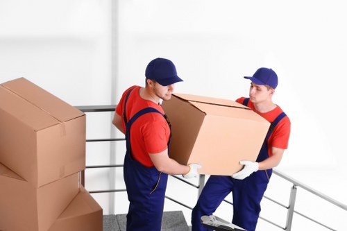 Van loading furniture and boxes for a Clapham removals job