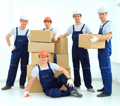 Packaged household items ready for transport during a Clapham move