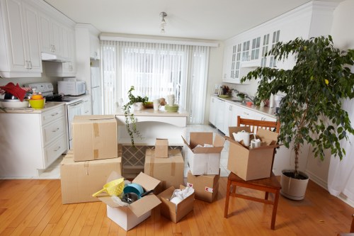 Loading furniture into a van for a local Clapham move