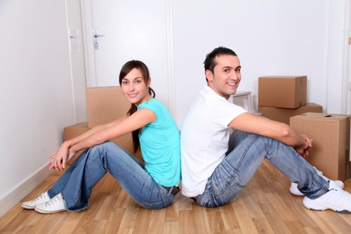Professional packing setup for a flat move in Clapham