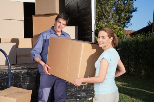 Careful loading of furniture for a move in Clapham